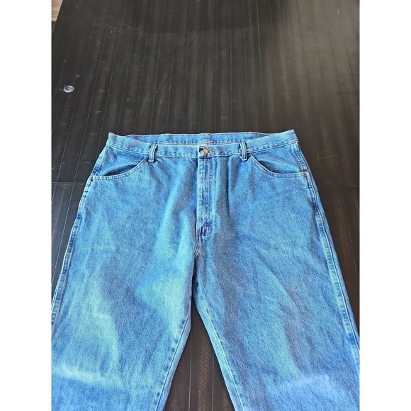 Rustler Men's Blue 100% Cotton Straight Leg Denim Jeans Regular Fit Size 42X30 - Picture 9 of 14